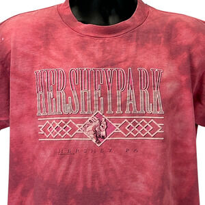Vintage Hersheypark T Shirt Mens Large Hershey Park Pennsylvania 90s USA Pink